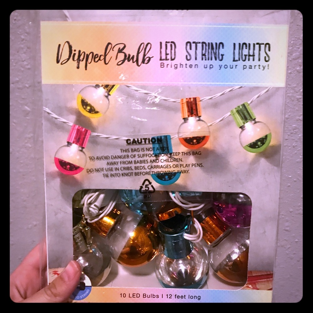 LED String lights dipped ball merkury retro 12 ft